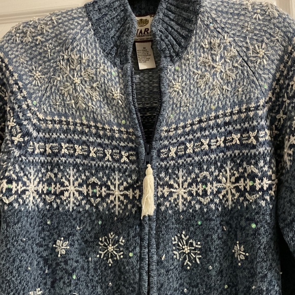 Vintage Tiara International Full-Zip Nordic Cardigan, Medium - Picture 3 of 4